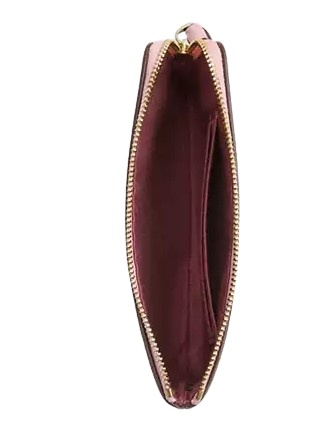 Coach Corner Zip Wristlet In Signature Canvas Powder Pink