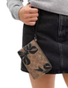 Coach Corner Zip Wristlet In Signature Canvas With Bow Print Tan Black