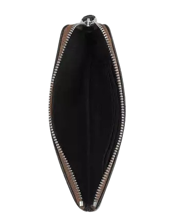 Coach Corner Zip Wristlet In Signature Canvas With Bow Print Tan Black