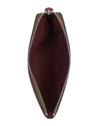 Coach Corner Zip Wristlet In Signature Canvas With Bow Print Tan Pink