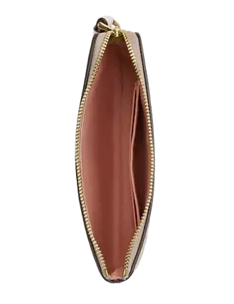 Coach Corner Zip Wristlet In Signature Canvas With Floral Print Sand