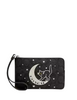 Coach Corner Zip Wristlet In Signature Canvas With Halloween Graphic Charcoal Black