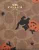 Coach Corner Zip Wristlet In Signature Canvas With Halloween Print
