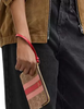 Coach Corner Zip Wristlet In Signature Canvas With Stripe Tan
