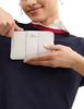 Coach Corner Zip Wristlet In Signature Canvas With Stripe White Chalk