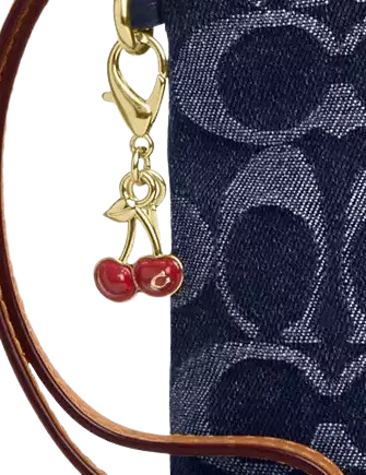 Coach Corner Zip Wristlet In Signature Denim