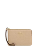 Coach Corner Zip Wristlet In Signature Leather Oat