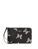 Coach Corner Zip Wristlet With Bow Print  Black
