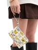 Coach Corner Zip Wristlet With Butterfly Print Chalk