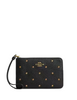 Coach Corner Zip Wristlet With Crystal Black