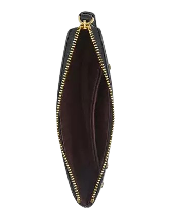 Coach Corner Zip Wristlet With Crystal Black