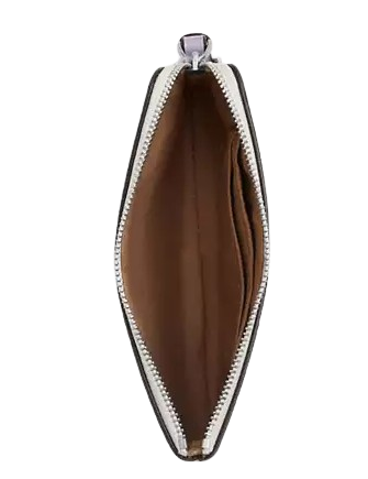 Coach Corner Zip Wristlet With Floral Print Chalk