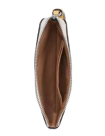 Coach Corner Zip Wristlet With Floral Print Chalk