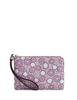Coach Corner Zip Wristlet With Floral Print Lily
