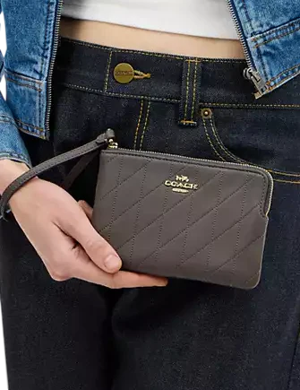Coach Corner Zip Wristlet With Quilting | Brixton Baker Coach Corner Zip Wristlet With Quilting | Brixton Baker
