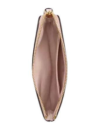 Coach Corner Zip Wristlet With Rosette Print Blush