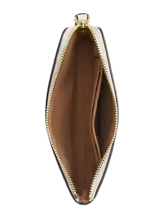 Coach Corner Zip Wristlet With Shell Print Chalk