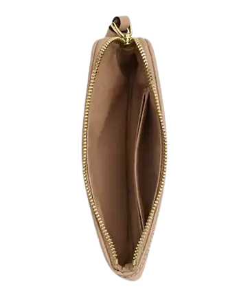 Coach Corner Zip Wristlet With Signature Canvas Dark Natural