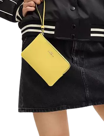 Coach Corner Zip Wristlet Yellow