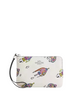 Coach Cosmic Coach Corner Zip Wristlet With Rocket Print Chalk