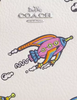 Coach Cosmic Coach Corner Zip Wristlet With Rocket Print Chalk