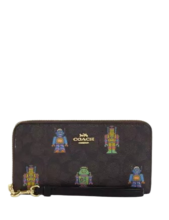 Coach Cosmic Coach Long Zip Around Wallet In Signature Canvas With Robot  Print | Brixton Baker