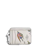 Coach Cosmic Coach Zip Card Case With Rocket Print Chalk