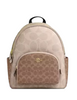 Coach Court Backpack In Blocked Signature Canvas Sand Tan