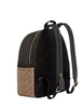 Coach Court Backpack In Blocked Signature Canvas Walnut Tan