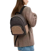Coach Court Backpack In Blocked Signature Canvas Walnut Tan
