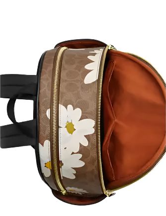 Coach Court Backpack In Signature Canvas With Floral Print Tan