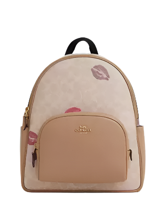 Coach Court Backpack In Signature Canvas With Lips Print | Brixton