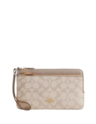 Coach Double Zip Wallet In Signature Canvas Brixton Baker