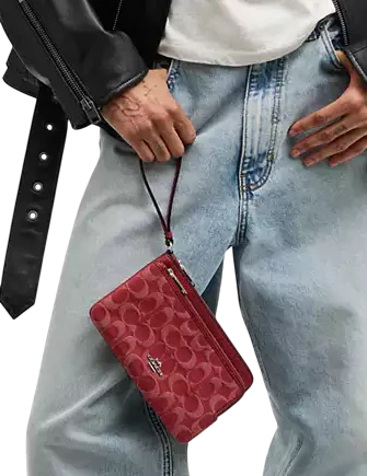 Coach Double Zip Wallet In Signature Denim | Brixton Baker Coach Double Zip Wallet In Signature Denim | Brixton Baker