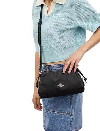 Coach Outlet Faye Shoulder Bag with Ruching Black One Size