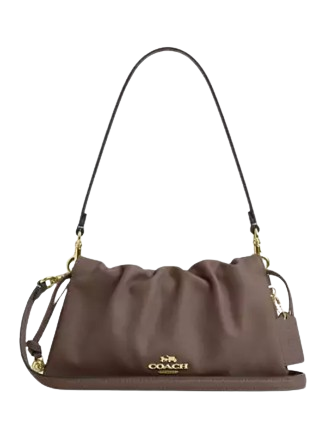 Coach Faye Shoulder Bag With Ruching Dark Stone