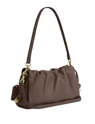 Coach Faye Shoulder Bag With Ruching Dark Stone