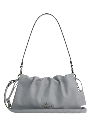 Coach Faye Shoulder Bag With Ruching Grey Blue