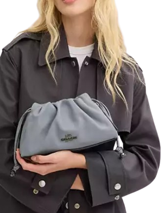 Coach Faye Shoulder Bag With Ruching Grey Blue