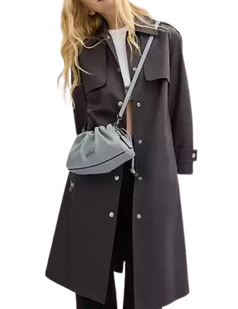 Coach Faye Shoulder Bag With Ruching Grey Blue