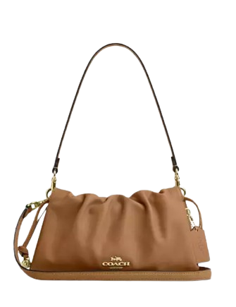 Coach Faye Shoulder Bag With Ruching Honey Brown