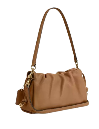 Coach Faye Shoulder Bag With Ruching Honey Brown