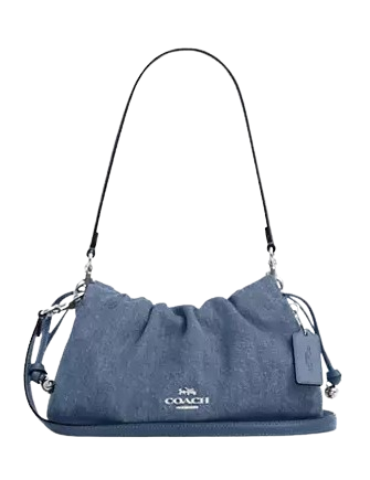 Coach Faye Shoulder Bag With Ruching Indigo