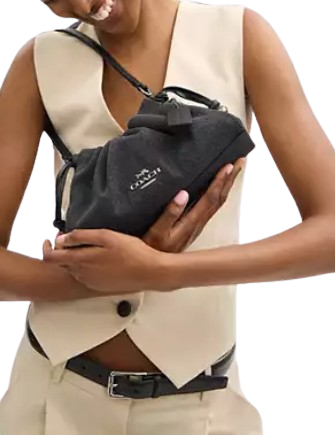 Coach Faye Shoulder Bag With Ruching Washed Grey