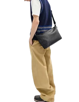 Coach Finn Crossbody Bag In Signature Canvas Charcoal Black