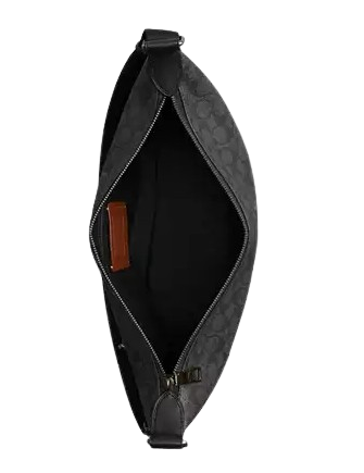 Coach Finn Crossbody Bag In Signature Canvas Charcoal Black