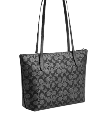 Coach Fiona Zip Tote Bag In Signature Canvas  Gunmetal