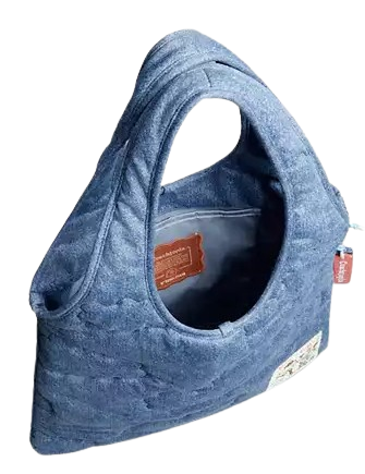 Coach Flat Tote With Cloud Quilting Denim