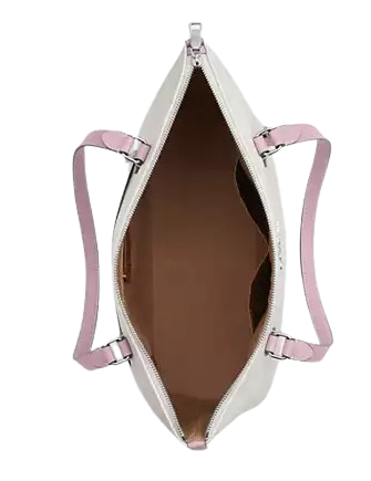 Coach Gallery Tote Bag In Signature Canvas Chalk Carnation