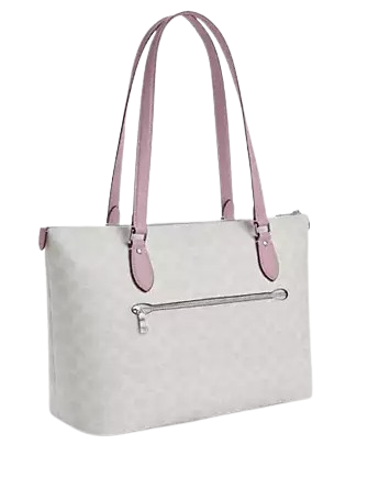 Coach Gallery Tote Bag In Signature Canvas Chalk Carnation